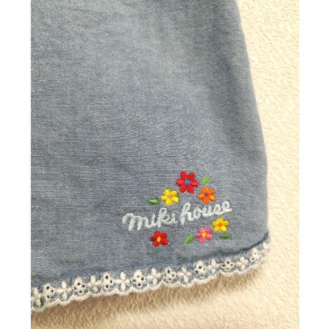 mikihouse(ミキハウス)のミキハウス　デニムチュニック　110cm キッズ/ベビー/マタニティのキッズ服女の子用(90cm~)(Tシャツ/カットソー)の商品写真