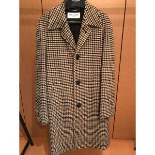 サンローラン(Saint Laurent)の14FW saint laurentガンクラブチェックマックコート(ステンカラーコート)