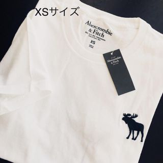 アバクロンビーアンドフィッチ(Abercrombie&Fitch)の再入荷★Abercrombie 【XS】大人気のビッグアイコン刺繍Uネック半袖T(Tシャツ/カットソー(半袖/袖なし))