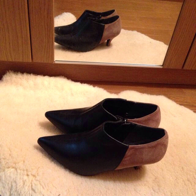 黒×ベージュ★ブーティー レディースの靴/シューズ(ハイヒール/パンプス)の商品写真