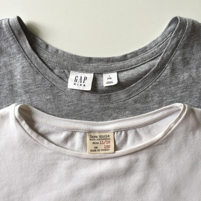 ZARA KIDS(ザラキッズ)の【たやこ様専用】ZARA/GAP kids Tシャツ ２枚セット 150 キッズ/ベビー/マタニティのキッズ服女の子用(90cm~)(Tシャツ/カットソー)の商品写真