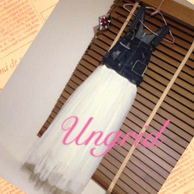 Ungrid(アングリッド)のUngrid♡チュールデニムサロペ レディースのワンピース(ロングワンピース/マキシワンピース)の商品写真