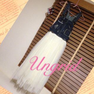 アングリッド(Ungrid)のUngrid♡チュールデニムサロペ(ロングワンピース/マキシワンピース)