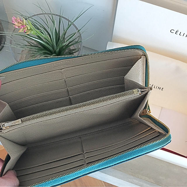 celine(セリーヌ)のセリーヌ 長財布 エメラルドグリーン レディースのファッション小物(財布)の商品写真