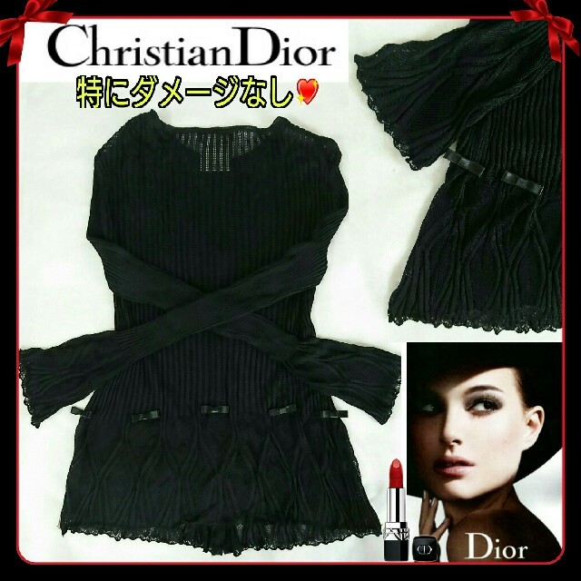 Christian Dior(クリスチャンディオール)の良好💖10万強 Dior スイートおリボン🎀春夏向カーディガン size36 レディースのトップス(カーディガン)の商品写真