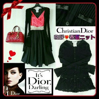 クリスチャンディオール(Christian Dior)の良好💖10万強 Dior スイートおリボン🎀春夏向カーディガン size36(カーディガン)