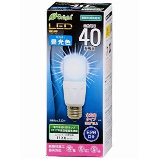 全方向タイプ　LED電球 T E26 5W 昼光色  オーム電機(蛍光灯/電球)