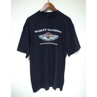 ハーレーダビッドソン(Harley Davidson)の送料込　USA製 ハーレーダビッドソン　両面ロゴプリント　Tシャツ バイカー(Tシャツ/カットソー(半袖/袖なし))