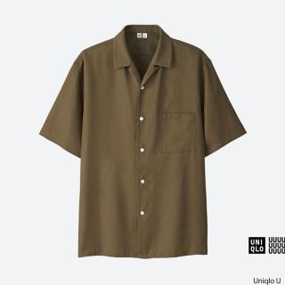 ユニクロ(UNIQLO)のオープンカラーシャツ(半袖) 開襟シャツ カーキ Uniqlo U(シャツ)