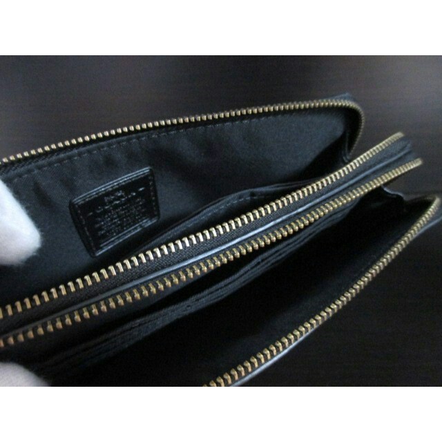 ☆COACH コーチ 持ち手付き レザー 長財布/財布/ブラック ☆COACH コーチ 持ち手付き レザー 長財布/財布/ブラック