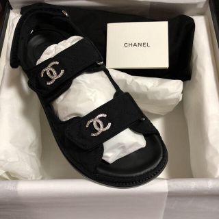 シャネル　CHANEL サンダル　パール　希少　37