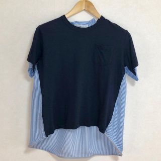 サカイ(sacai)の美品 sacai luck サカイラック 半袖カットソー ストライプ(Tシャツ(半袖/袖なし))