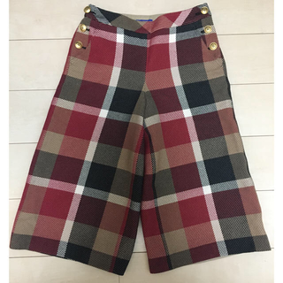 バーバリーブルーレーベル(BURBERRY BLUE LABEL)の最終価格＊クレストブリッジ柄 ガウチョ(カジュアルパンツ)