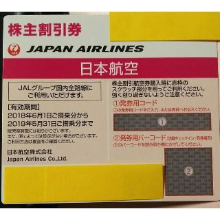 JAL株主優待券  JAL株主割引券  2019 年5月31日搭乗分まで(航空券)