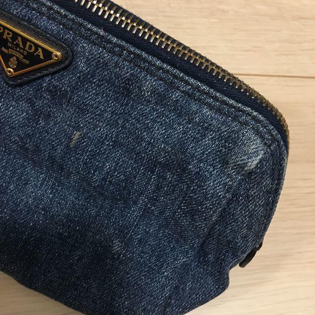 プラダ 定番カナパポーチ DENIM　特価価格！！正規品 1