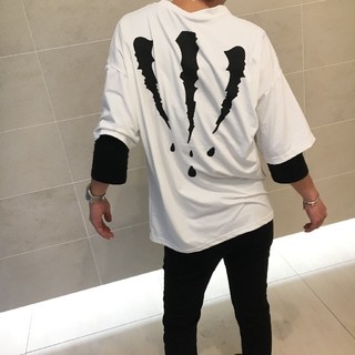 爪柄 インスタ ビッグサイズTシャツ トレンド シンプル ユニセックス 2018(Tシャツ/カットソー(半袖/袖なし))