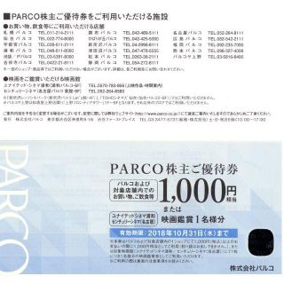 PARCO株主ご優待券　1000円相当２枚(その他)