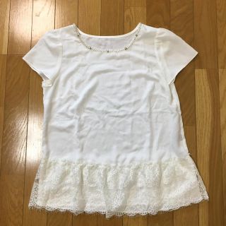 ジャスグリッティー(JUSGLITTY)の《美品》ジャスグリッティー♡レースペプラムカットブラウス(シャツ/ブラウス(半袖/袖なし))