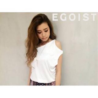 エゴイスト(EGOIST)の【美品】エゴイスト アシンメトリートップス(カットソー(半袖/袖なし))