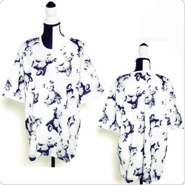 FUNKY FRUIT(ファンキーフルーツ)のスケルトンテディ総柄ドロップショルダー レディースのトップス(Tシャツ(半袖/袖なし))の商品写真