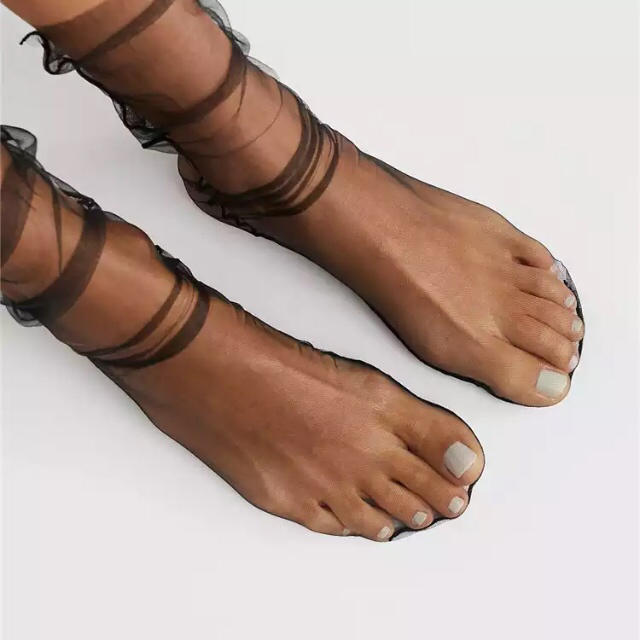 【新品未使用】チュールソックス靴下 レディースのレッグウェア(ソックス)の商品写真