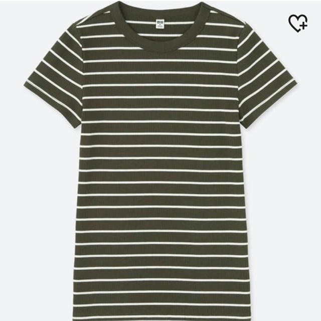 UNIQLO(ユニクロ)のリブボーダークルーネックT レディースのトップス(Tシャツ(半袖/袖なし))の商品写真