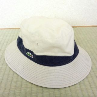 ラコステ(LACOSTE)のLACOSTE ラコステ リバーシブルハット ベージュ ネイビー ブラック 帽子(ハット)