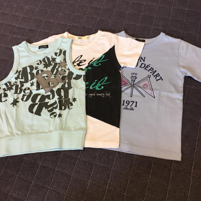 BeBe(ベベ)の【新品】BeBe Tシャツ 110 3枚組 キッズ/ベビー/マタニティのキッズ服男の子用(90cm~)(Tシャツ/カットソー)の商品写真