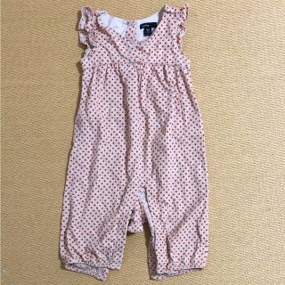 ベビーギャップ(babyGAP)のbabyGap  赤ドット オーバーオール  ロンパース  80センチ(パンツ)