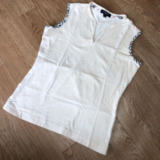 バーバリー(BURBERRY)の美品 バーバリーロンドン Tシャツ カットソー タンクトップ ベージュ M(Tシャツ(半袖/袖なし))