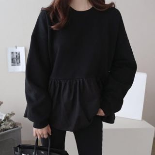 ザラ(ZARA)のDAILYLOOK フリルヘム配色プルオーバー Bonny(トレーナー/スウェット)