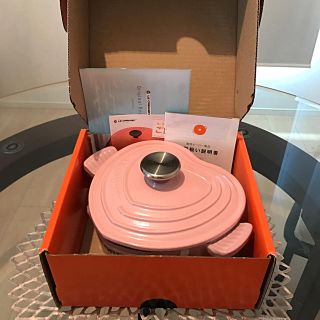 ルクルーゼ(LE CREUSET)のル・クルーゼ 祭り☆ ハート 鍋 ココットダムール シフォンピンク (鍋/フライパン)