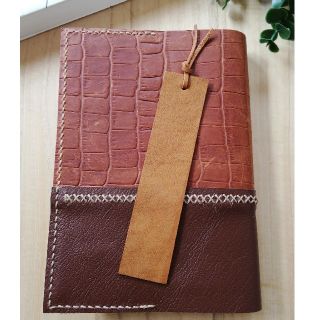 革のしおり　タンニン革　Brown　Bookmark　ブックマーカー(しおり/ステッカー)