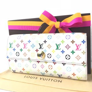 ルイヴィトン(LOUIS VUITTON)のルイヴィトン  ポルトフォイユ  サラ  マルチカラー  赤系  モノグラム(財布)