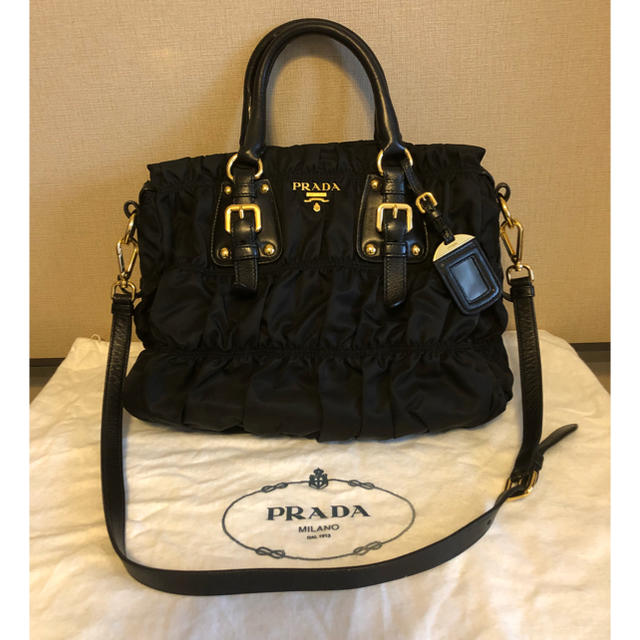 再出品！PRADA ナイロン ギャザー レザー 2way