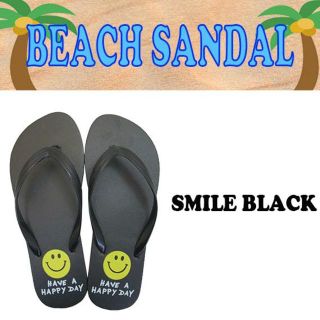 ビーチサンダル スマイル 黒 ビーサン BEACH SANDAL SMILE(サンダル)