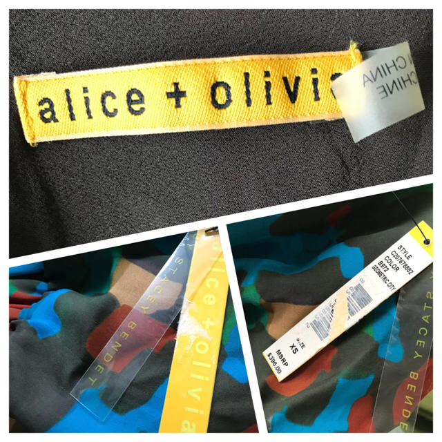Alice+Olivia(アリスアンドオリビア)のalice+olivia ワンピース ひざ丈 ブラウン サイズXS 新品 レディースのワンピース(ひざ丈ワンピース)の商品写真