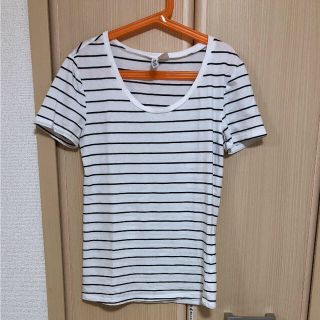 エイチアンドエム(H&M)の美品 エイチアンドエム H＆M ボーダー Tシャツ XS ボーダーT マリン(Tシャツ(半袖/袖なし))