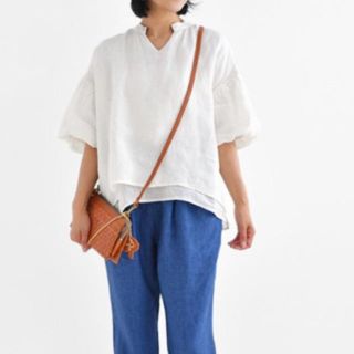 ネストローブ(nest Robe)の美品 2017ss nachukara/ナチュカラ リネン ボイルブラウス(シャツ/ブラウス(半袖/袖なし))