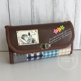 スヌーピー(SNOOPY)の＊ハンドメイド＊スヌーピー❤︎Wファスナー長財布/お財布バッグ/ポシェット/通帳(財布)