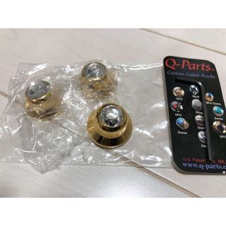 Q-parts UFO KNOB Gold インチ コントロールノブ パール(エレキギター)