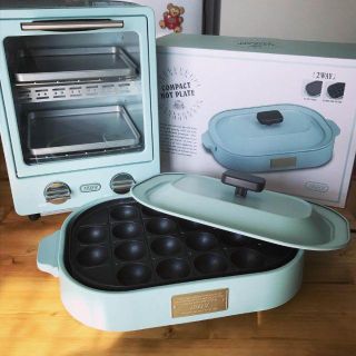 【新品】Toffy　ホットプレート K-HP1　ペールアクア たこ焼き器(たこ焼き機)