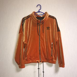 adidas - Adidas トラックジャージ ベロア オレンジの通販 by 劇団's ...