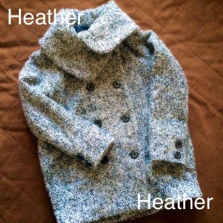 ヘザー(heather)のHeather ツイードコート(ピーコート)