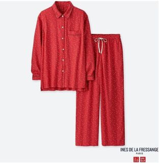 ユニクロ(UNIQLO)のユニクロ イネス・ド・ラ・フレサンジュ レーヨン パジャマ M ／レッド 新品！(パジャマ)