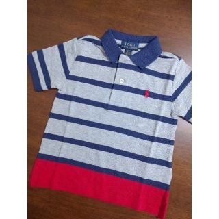 ポロラルフローレン(POLO RALPH LAUREN)のラルフローレン ボーダー ポロシャツ グレー ネイビー レッド 2T 90 95(Tシャツ/カットソー)