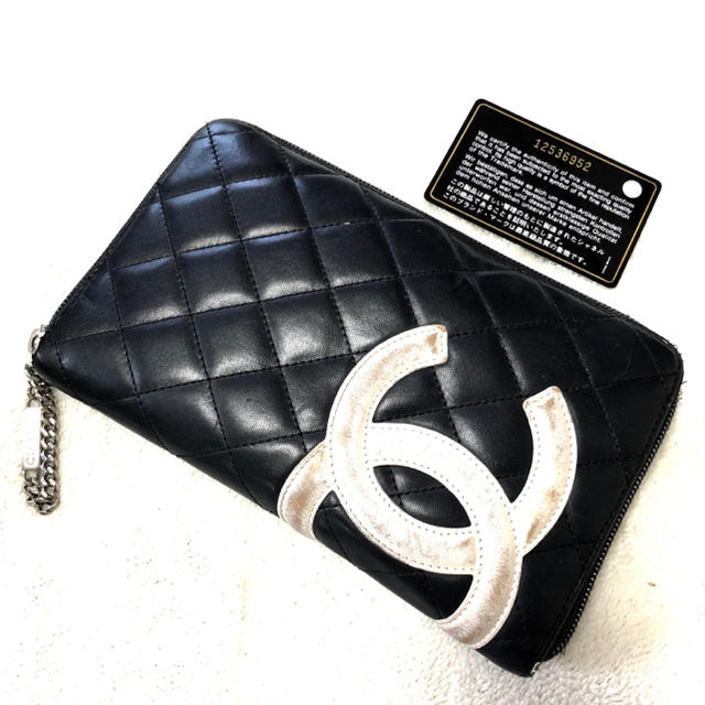 CHANEL★カンボンライン ラウンドファスナー長財布ファッション小物