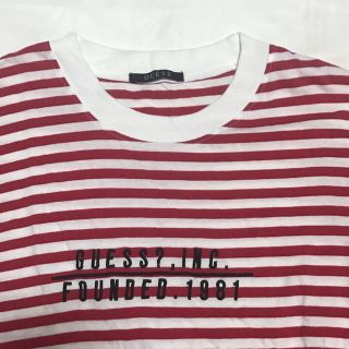 ゲス(GUESS)のGUESS  ゲス  赤 ボーダーTシャツ　★最終出品！(Tシャツ/カットソー(半袖/袖なし))