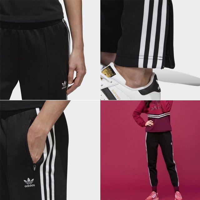 adidas(アディダス)のS【新品・即日発送OK】adidas オリジナルス トラックパンツ レディース黒 レディースのパンツ(スキニーパンツ)の商品写真