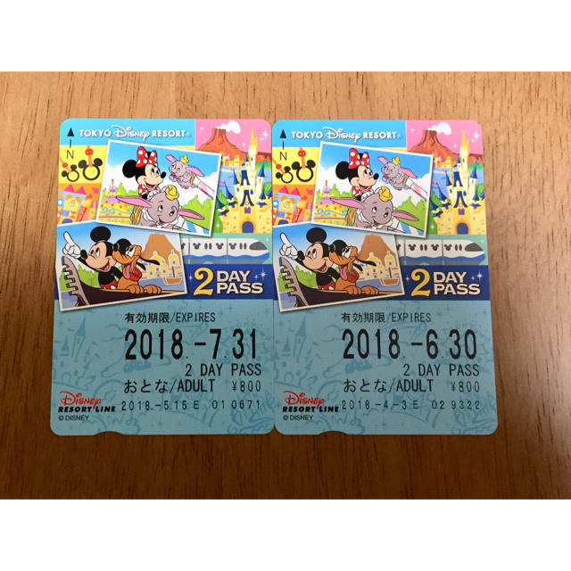 Disney(ディズニー)のTDR リゾートラインチケット 大人2枚☆ チケットの乗車券/交通券(鉄道乗車券)の商品写真